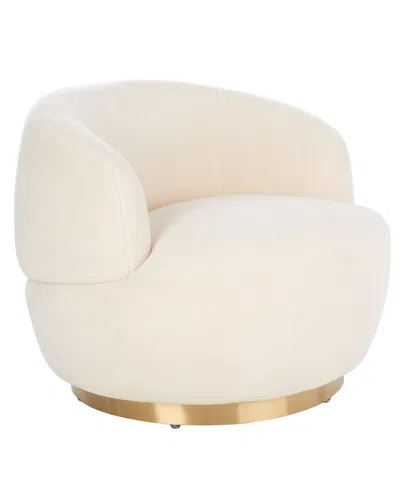 Safavieh Couture Flynn Faux Lamb Wool Swivel Chair