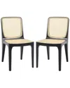Safavieh Couture Frank Set Of 2 Rattan Dining Chairs In Black