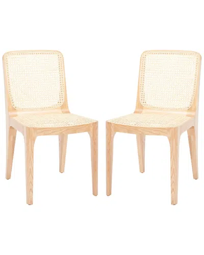 Safavieh Couture Frank Set Of 2 Rattan Dining Chairs In Natural