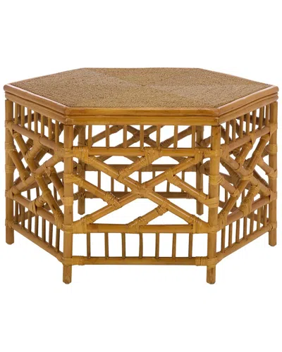 Safavieh Couture Frederica Rattan Coffee Table In Brown