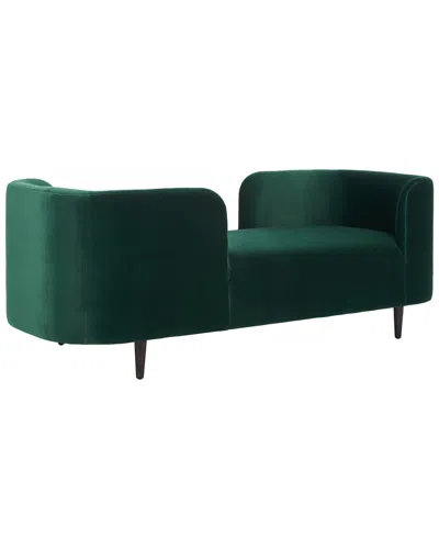 Safavieh Couture Frieda Velvet Tete-a-tete Chair In Green