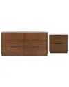 Safavieh Couture Gabrietta 2-drawer Wood Nightstand In Brown