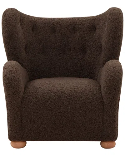 Safavieh Couture Galloway Wingback Accent Chair In Brown