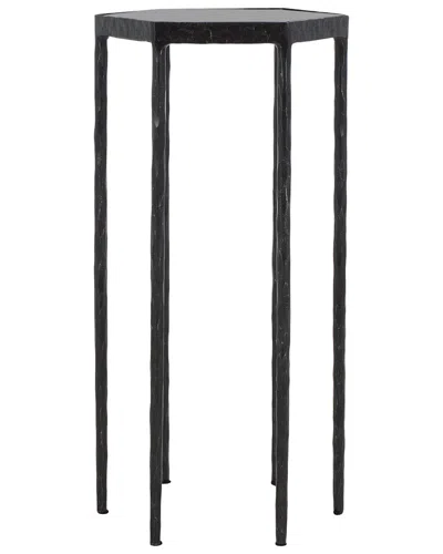 Safavieh Couture Galvin Marble Top Drink Table In Black
