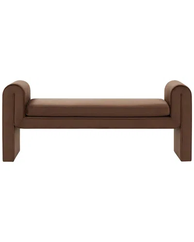 Safavieh Couture Garth Velvet Bench In Brown