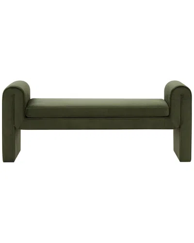 Safavieh Couture Garth Velvet Bench In Brown