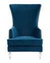 Safavieh Couture Geode Modern Wingback Chair In Navy