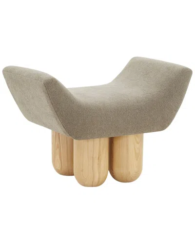 Safavieh Couture Giancarlo Upholstered Ottoman In Gray