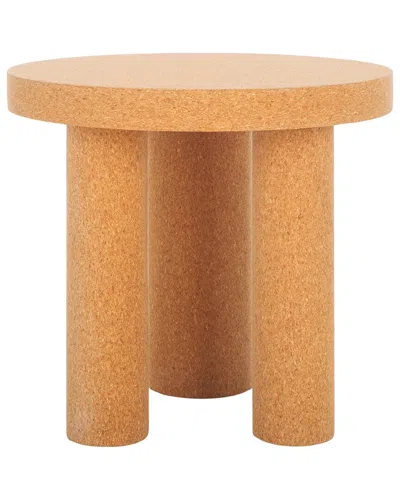 Safavieh Couture Gilligan Cork 3 Leg Accent Table In Brown