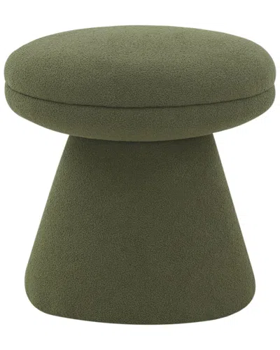 Safavieh Couture Gisella Boucle Ottoman In Green