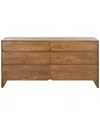 Safavieh Couture Grigorio 6 Drawer Wood Dresser In Brown