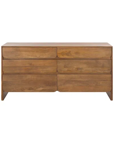 Safavieh Couture Grigorio 6 Drawer Wood Dresser In Brown