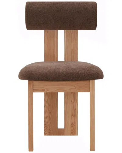 Safavieh Couture Halloway Boucle & Wood Dining Chair In Brown