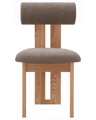 Safavieh Couture Halloway Boucle & Wood Dining Chair In Brown