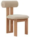 Safavieh Couture Halloway Boucle & Wood Dining Chair In Brown
