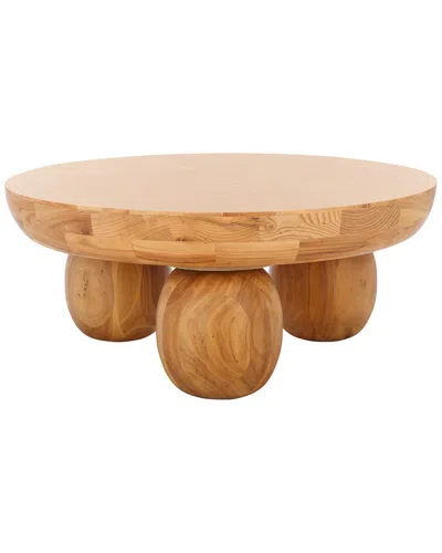 Safavieh Couture Hayliette Round Wood Coffee Table In Brown