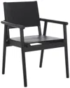 Safavieh Couture Hutson Leather Dining Chair In Black