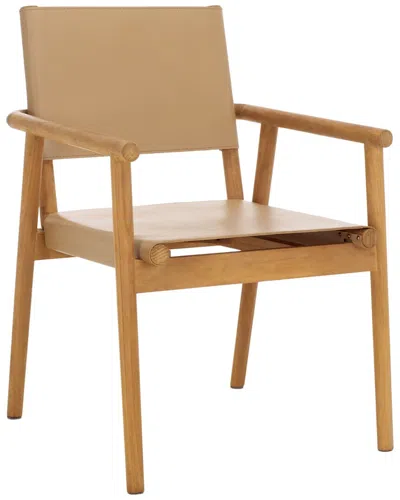 Safavieh Couture Hutson Leather Dining Chair In Brown