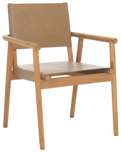 Safavieh Couture Hutson Leather Dining Chair In Brown