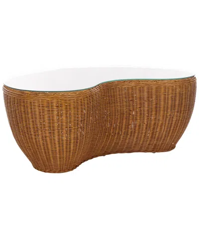 Safavieh Couture Hylda Rattan Coffee Table In Brown