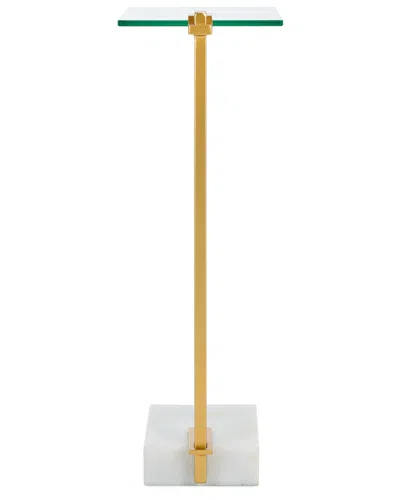 Safavieh Couture Idris Marble Base Drink Table In White