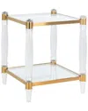 Safavieh Couture Isabelle Acrylic Accent Table In Brass