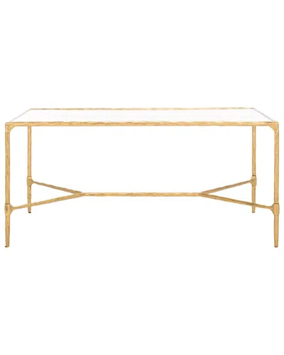 Safavieh Couture Isabellina Metal & Glass Coffee Table In Gold