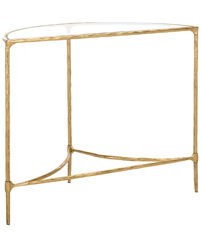 Safavieh Couture Isabellina Metal & Glass Half Moon Console Table In Gold