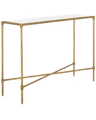 Safavieh Couture Isabellina Metal & Marble Console Table In Gold