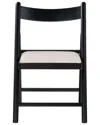 Safavieh Couture Jacie Linen Seat Folding Chair In Black