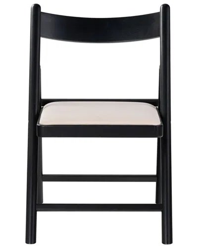 Safavieh Couture Jacie Linen Seat Folding Chair In Black