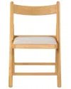 Safavieh Couture Jacie Linen Seat Folding Chair In Brown