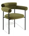 Safavieh Couture Jaslene Curved Back Dining Chair In Green