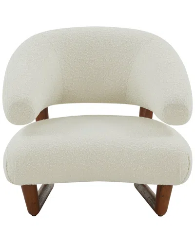 Safavieh Couture Jasmina Wooden Legs Accent Chair In Neutral