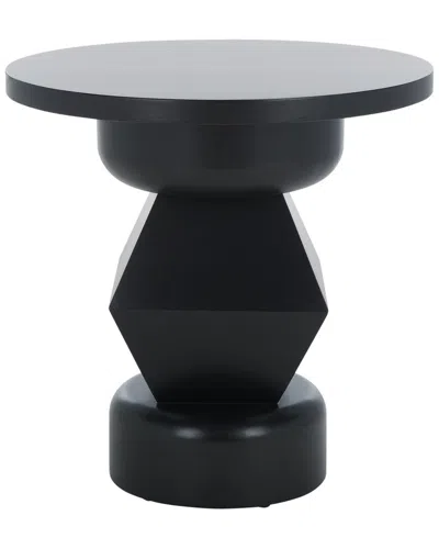 Safavieh Couture Jaymee Round Wood Accent Table In Black