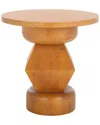 Safavieh Couture Jaymee Round Wood Accent Table In Brown