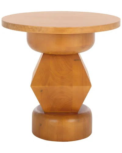 Safavieh Couture Jaymee Round Wood Accent Table In Brown