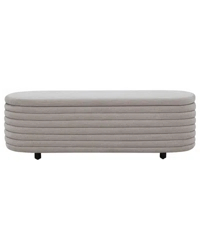 Safavieh Couture Jaymie Linen Storage Bench In Grey