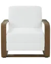 Safavieh Couture Jayshaw Wood Frame Accent Chair In White