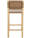 Safavieh Couture Jeremiah Woven Leather Counter Stool In Brown