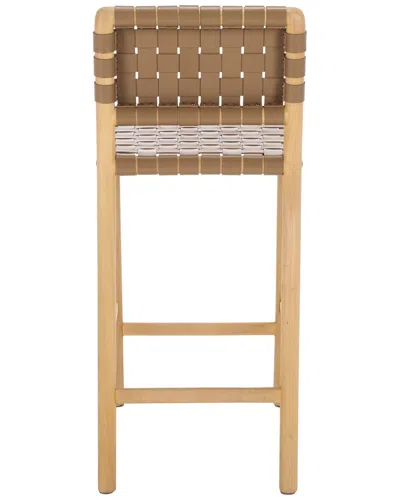Safavieh Couture Jeremiah Woven Leather Counter Stool In Brown