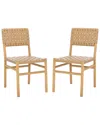 Safavieh Couture Jeremiah Woven Leather Dining Chair In Brown