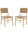 Safavieh Couture Jeremiah Woven Leather Dining Chair In Brown
