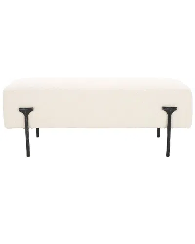 Safavieh Couture Jessa Boucle Bench In White