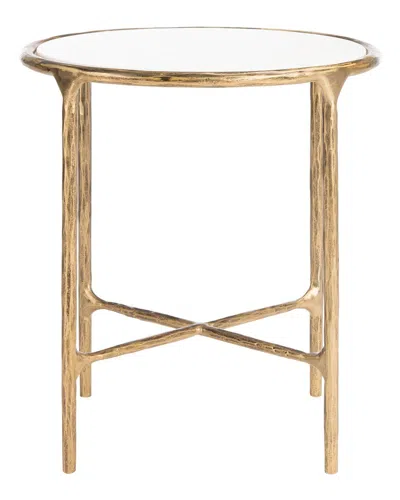 Safavieh Couture Jessa Forged Metal Round End Table In Gold