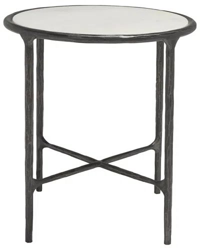 Safavieh Couture Jessa Forged Metal Round End Table In Black