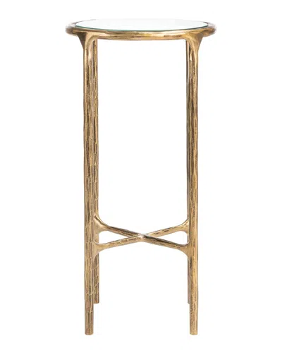 Safavieh Couture Jessa Forged Metal Tall Round End Table In Gold