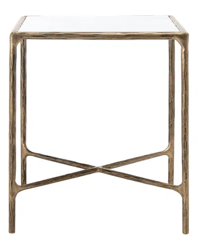 Safavieh Couture Jessa Metal Square End Table In Brown