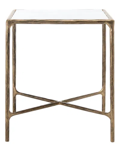 Safavieh Couture Jessa Metal Square End Table In Gold