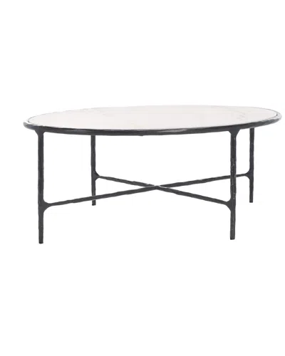 Safavieh Couture Jessa Oval Metal Coffee Table In White